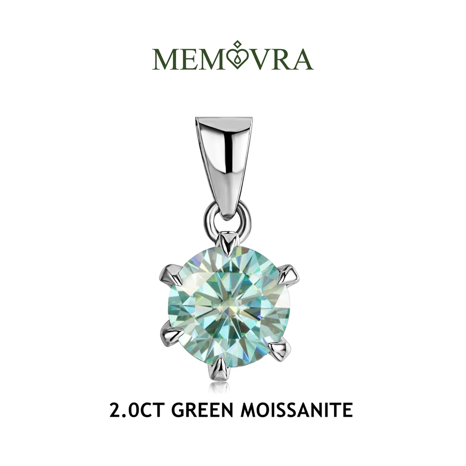 Memovra Classic Moissanite Diamond Pendant Necklace